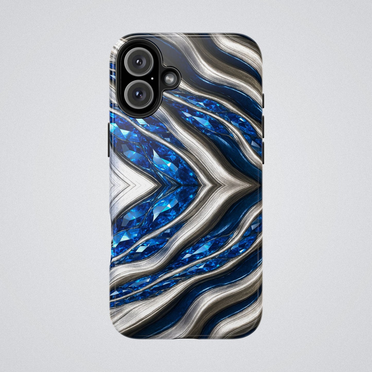 "Sapphire Rivers In Platinum" Birthstones Collection | Tough Phone Case - Winsome Realms