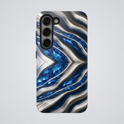 "Sapphire Rivers In Platinum" Birthstones Collection | Tough Phone Case - Winsome Realms