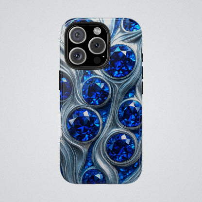"Sapphires and Silver Swirls" Birthstones Collection | Tough Phone Case - Winsome Realms