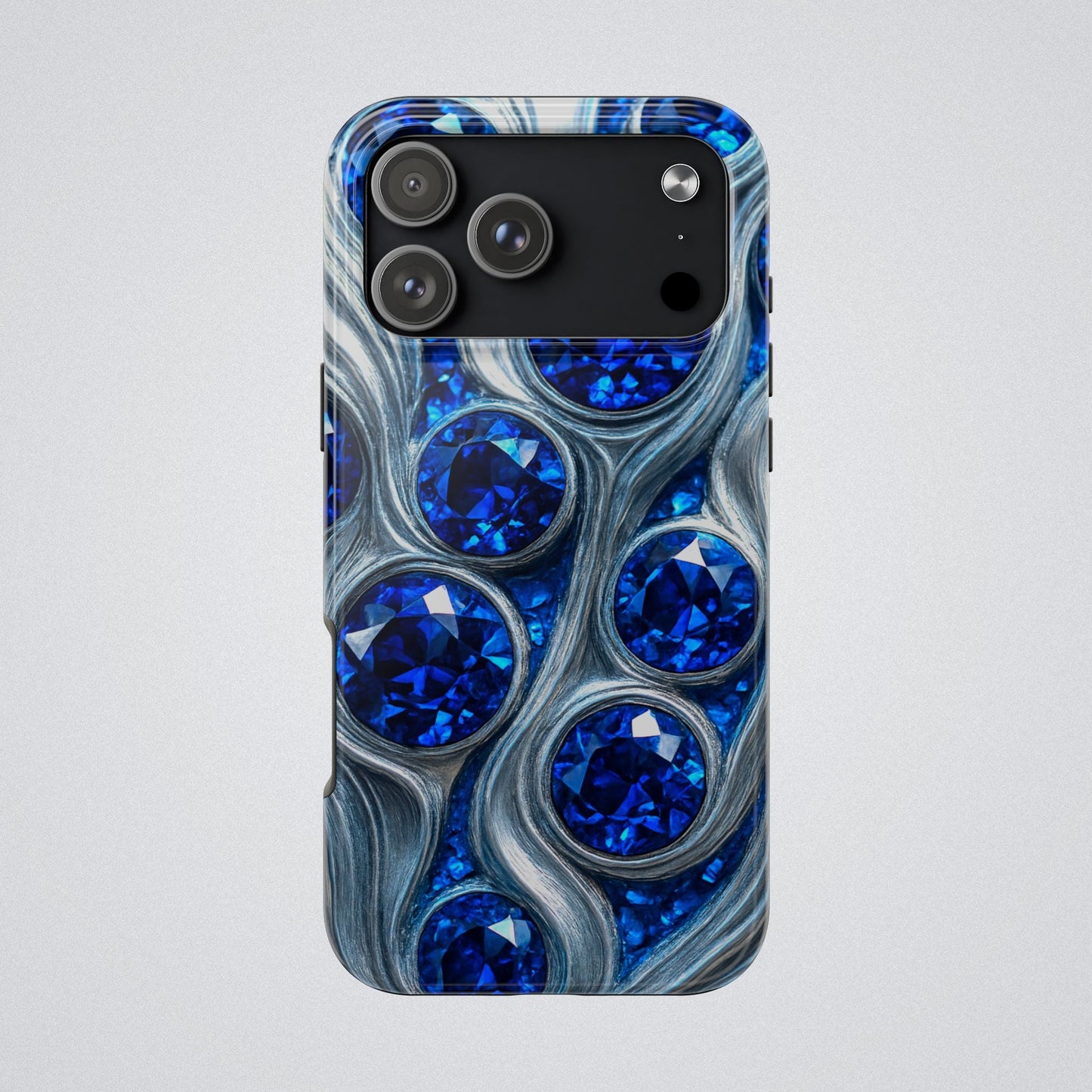 "Sapphires and Silver Swirls" Birthstones Collection | Tough Phone Case - Winsome Realms