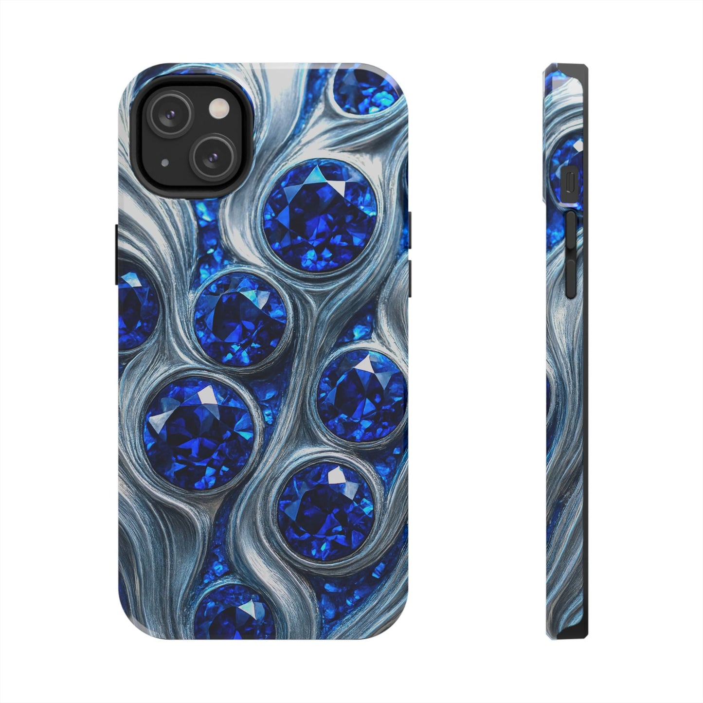 "Sapphires and Silver Swirls" Birthstones Collection | Tough Phone Case - Winsome Realms