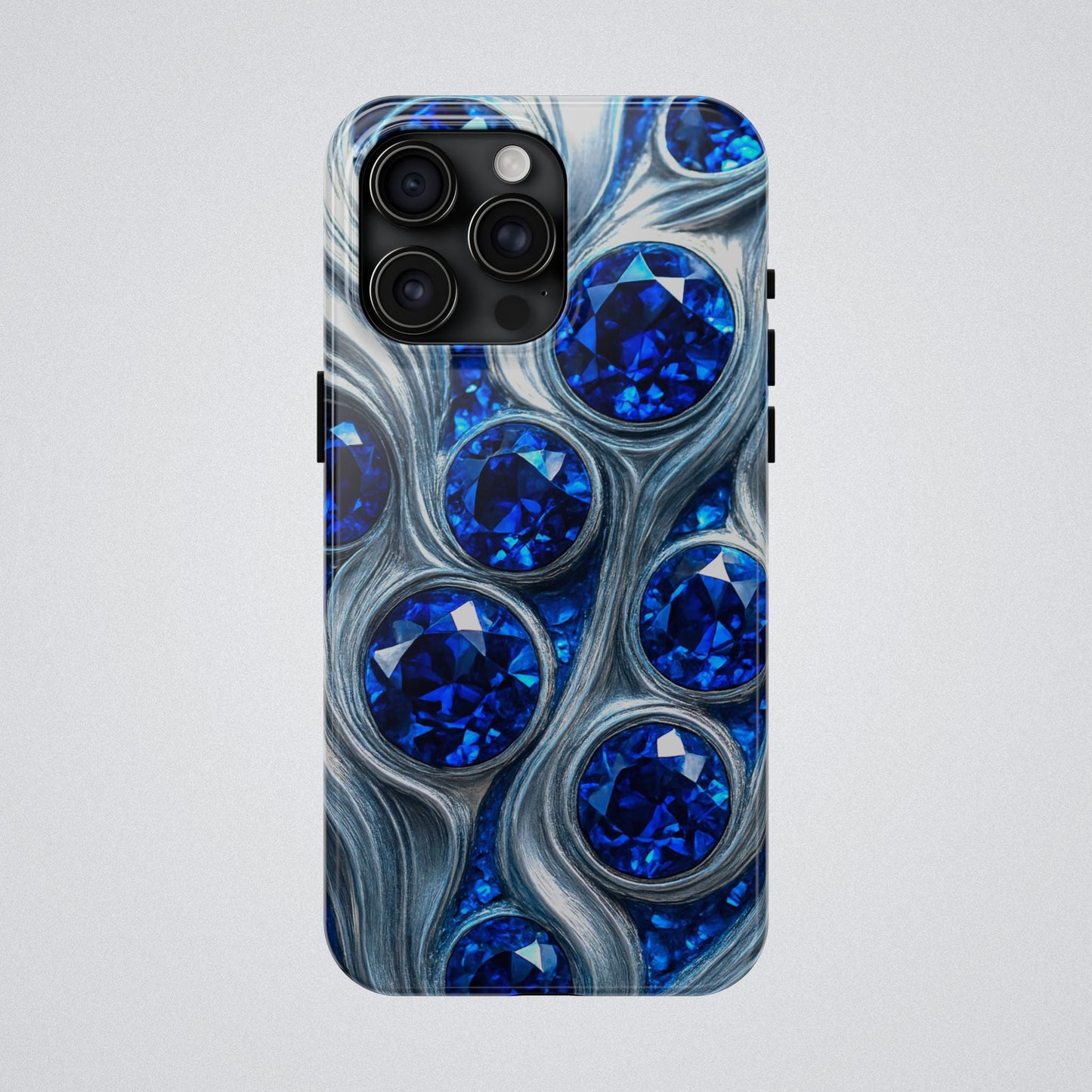 "Sapphires and Silver Swirls" Birthstones Collection | Tough Phone Case - Winsome Realms