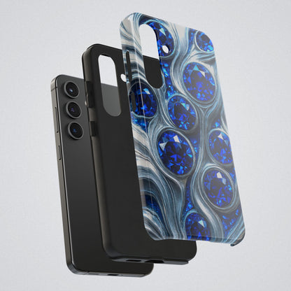 "Sapphires and Silver Swirls" Birthstones Collection | Tough Phone Case - Winsome Realms