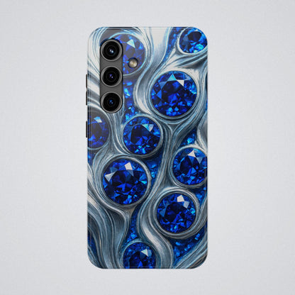 "Sapphires and Silver Swirls" Birthstones Collection | Tough Phone Case - Winsome Realms