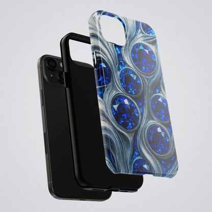 "Sapphires and Silver Swirls" Birthstones Collection | Tough Phone Case - Winsome Realms