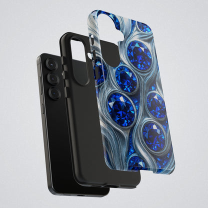 "Sapphires and Silver Swirls" Birthstones Collection | Tough Phone Case - Winsome Realms