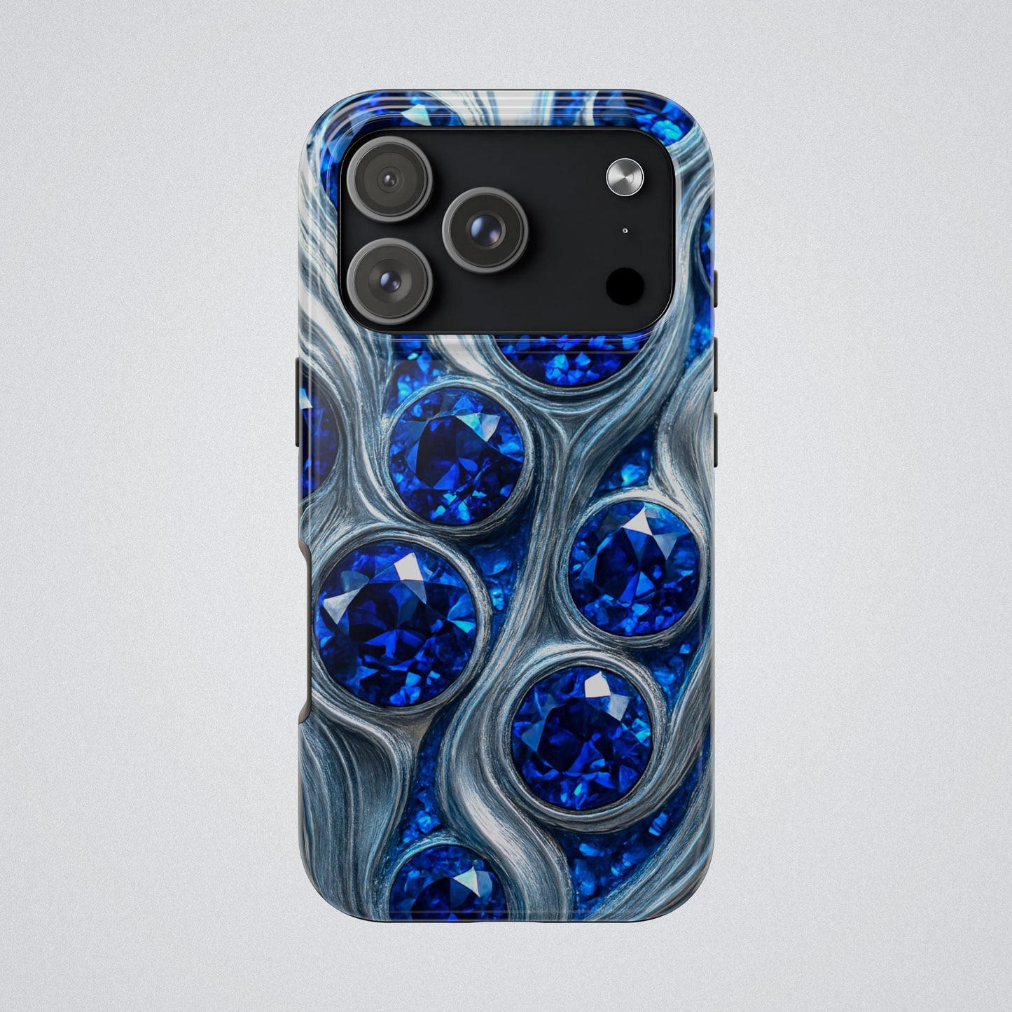 "Sapphires and Silver Swirls" Birthstones Collection | Tough Phone Case - Winsome Realms