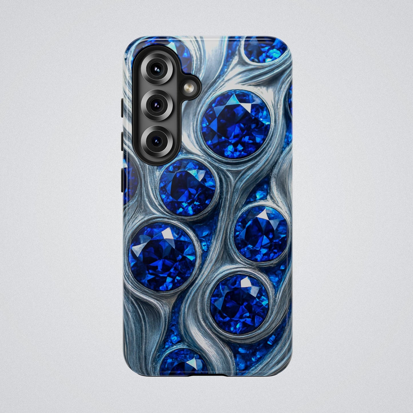 "Sapphires and Silver Swirls" Birthstones Collection | Tough Phone Case - Winsome Realms
