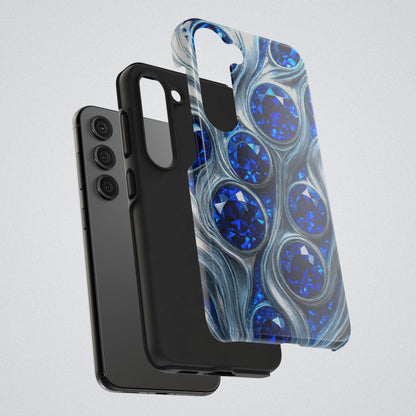 "Sapphires and Silver Swirls" Birthstones Collection | Tough Phone Case - Winsome Realms