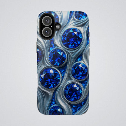 "Sapphires and Silver Swirls" Birthstones Collection | Tough Phone Case - Winsome Realms