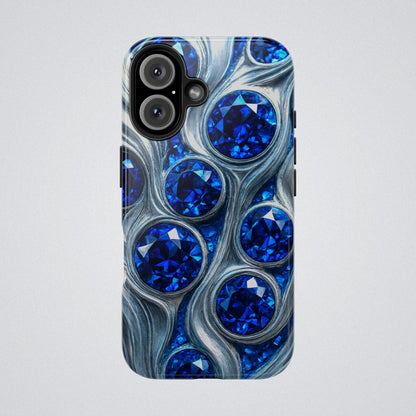 "Sapphires and Silver Swirls" Birthstones Collection | Tough Phone Case - Winsome Realms