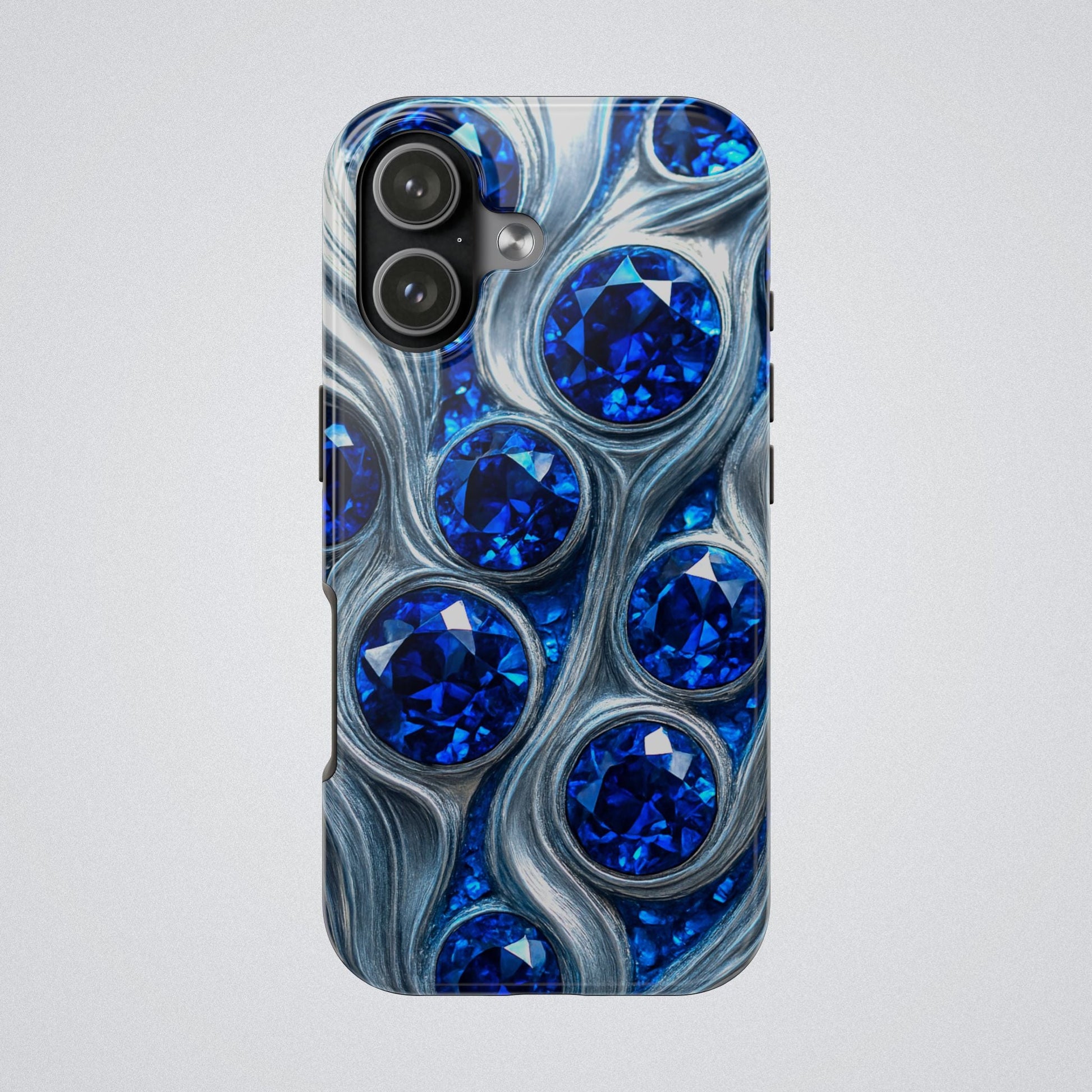 "Sapphires and Silver Swirls" Birthstones Collection | Tough Phone Case - Winsome Realms