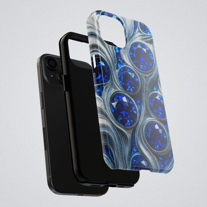 "Sapphires and Silver Swirls" Birthstones Collection | Tough Phone Case - Winsome Realms