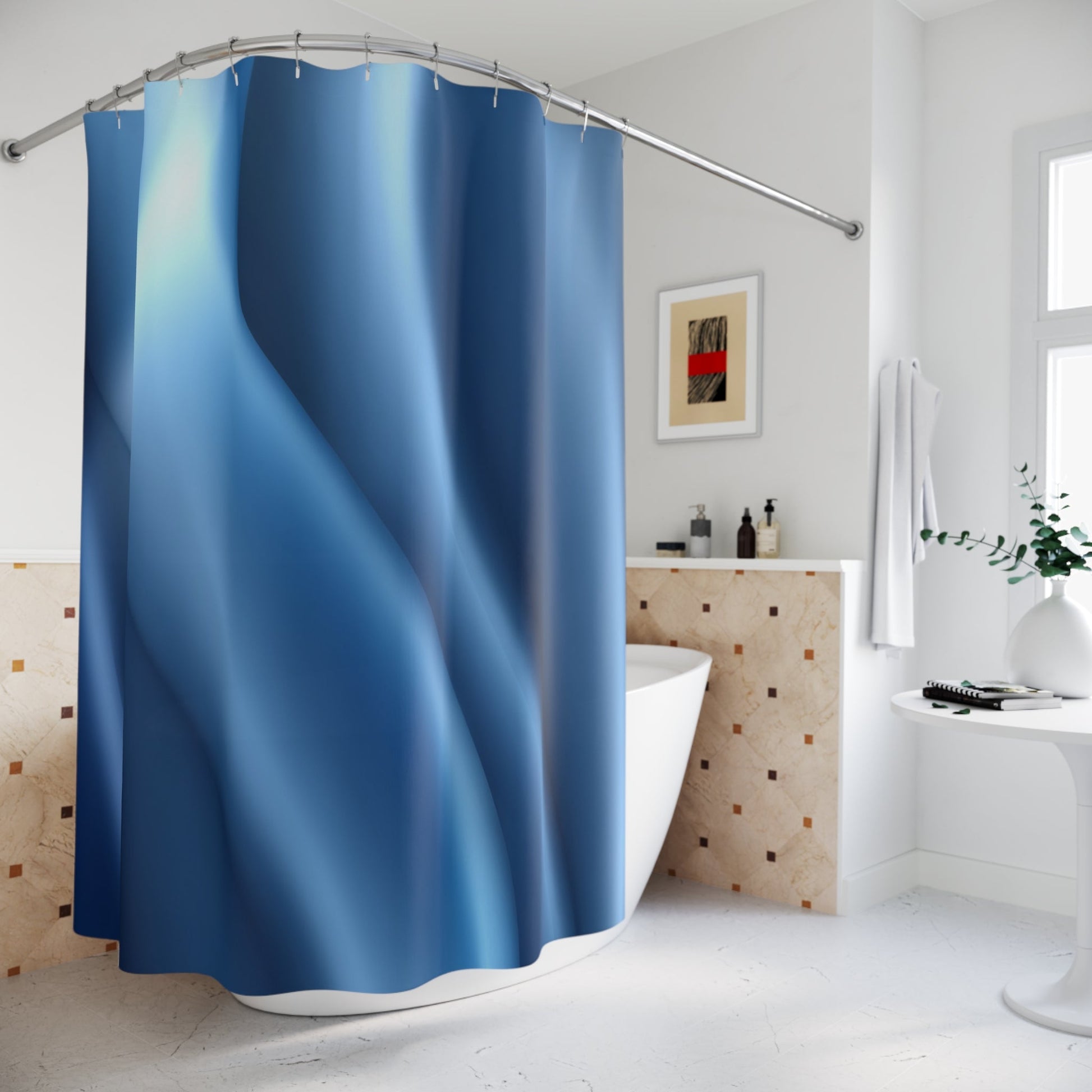 "Satin in Blue" Shower Curtain - Winsome Realms