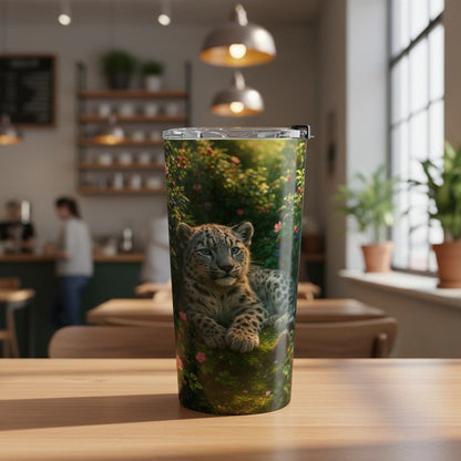Snow Leopard Baby 20oz Insulated Tumbler | Winsome Realms - Winsome Realms