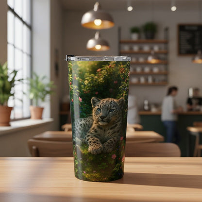 Snow Leopard Baby 20oz Insulated Tumbler | Winsome Realms - Winsome Realms