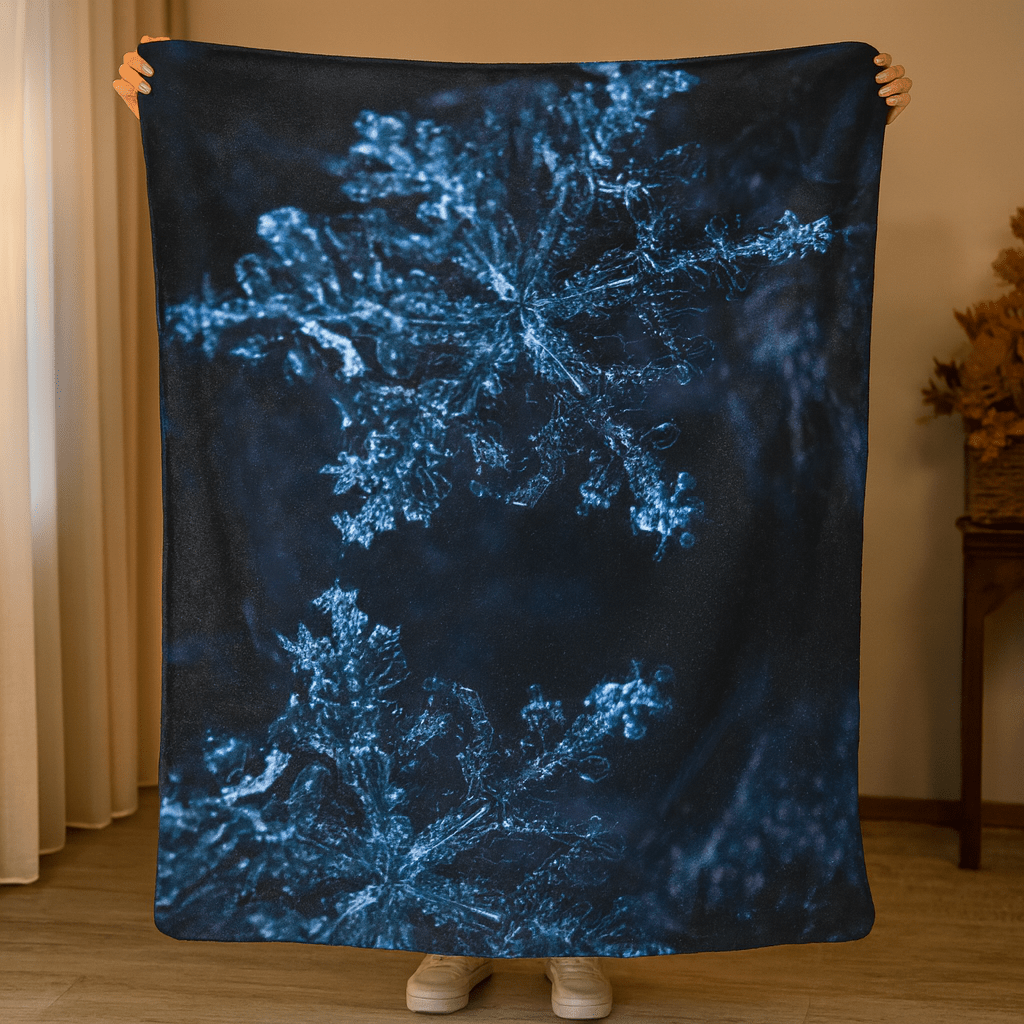 "Snowflakes of Glass" Plush Blanket - Winsome Realms