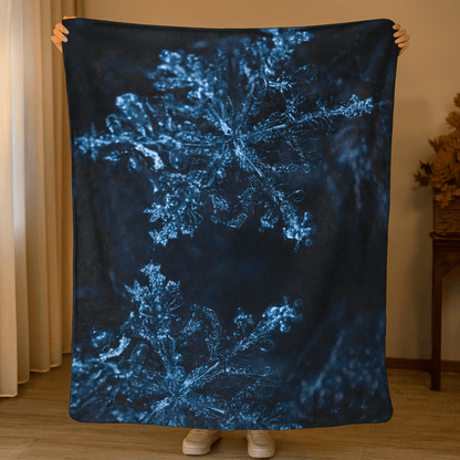 "Snowflakes of Glass" Plush Blanket - Winsome Realms