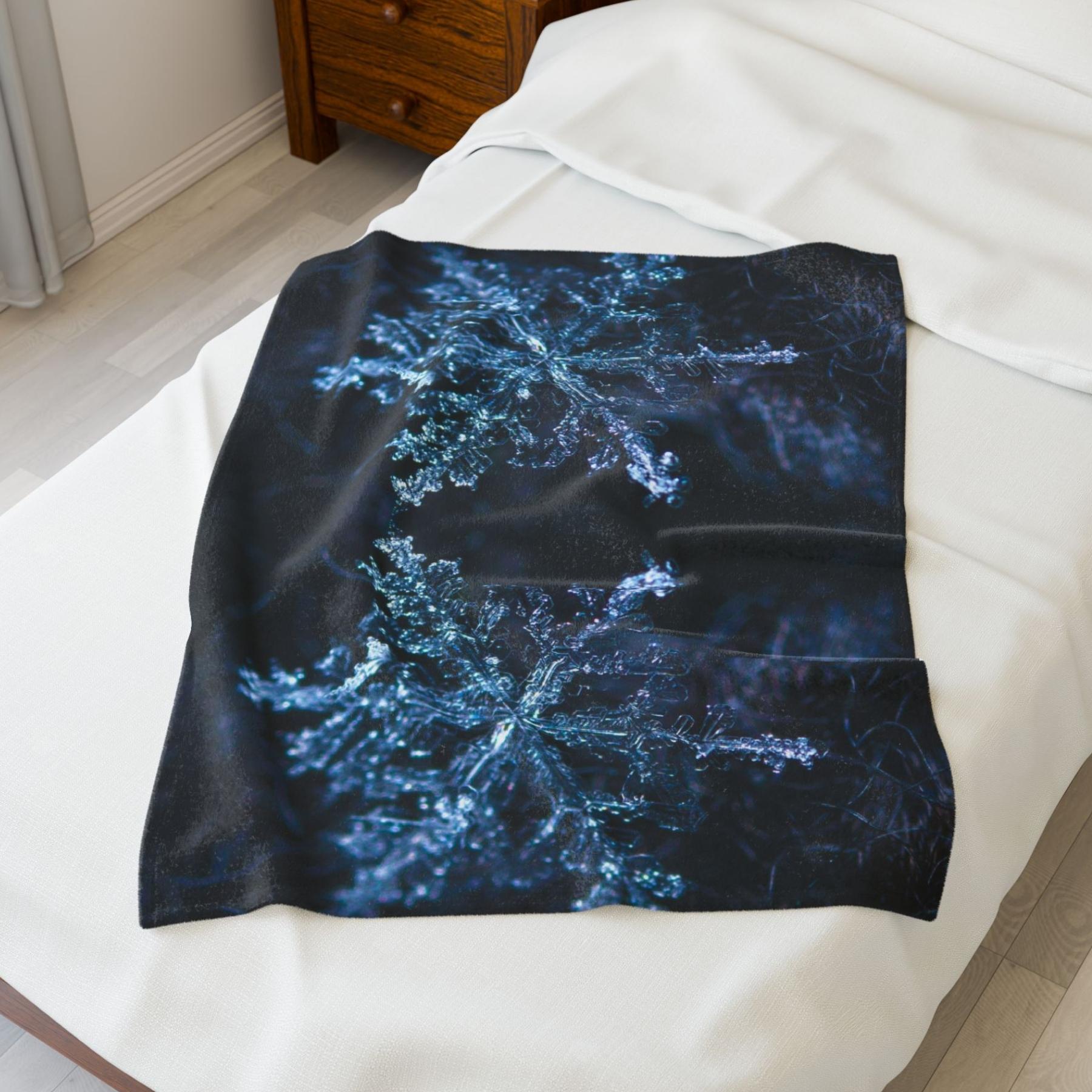 "Snowflakes of Glass" Plush Blanket - Winsome Realms