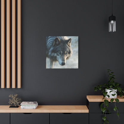 Steel Fur, Sapphire Gaze | Matte Canvas - Stretched - Winsome Realms