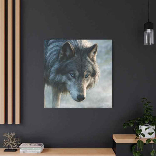 Steel Fur, Sapphire Gaze | Matte Canvas - Stretched - Winsome Realms