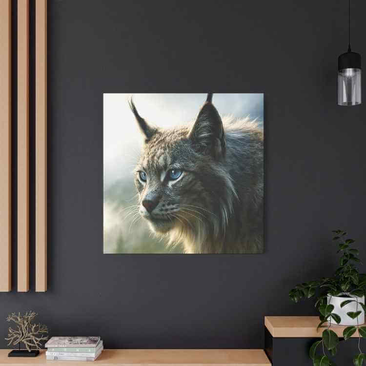 The Frost - Touched Highland Lynx | Matte Canvas - Stretched - Winsome Realms