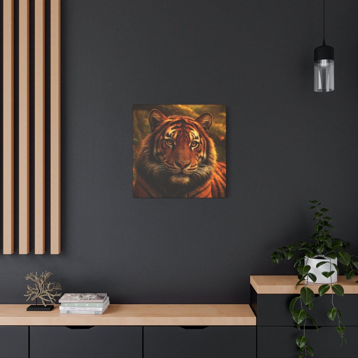 Tiger's Honeyed Gaze | Matte Canvas - Stretched - Winsome Realms