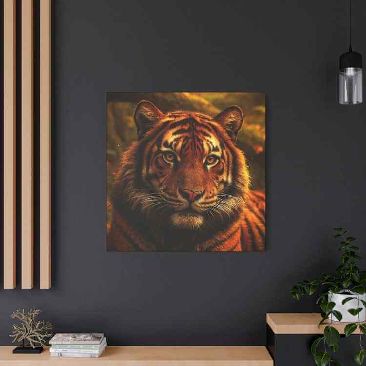 Tiger's Honeyed Gaze | Matte Canvas - Stretched - Winsome Realms