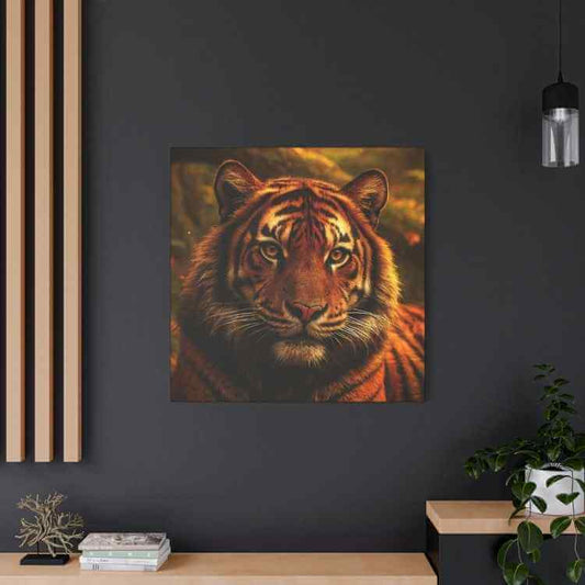 Tiger's Honeyed Gaze | Matte Canvas - Stretched - Winsome Realms