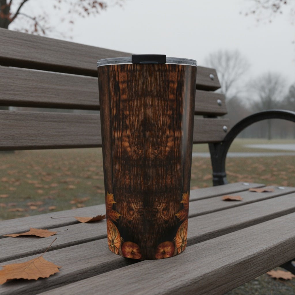 Wood Fence and Pumpkins 20oz Insulated Tumbler | Winsome Realms - Winsome Realms